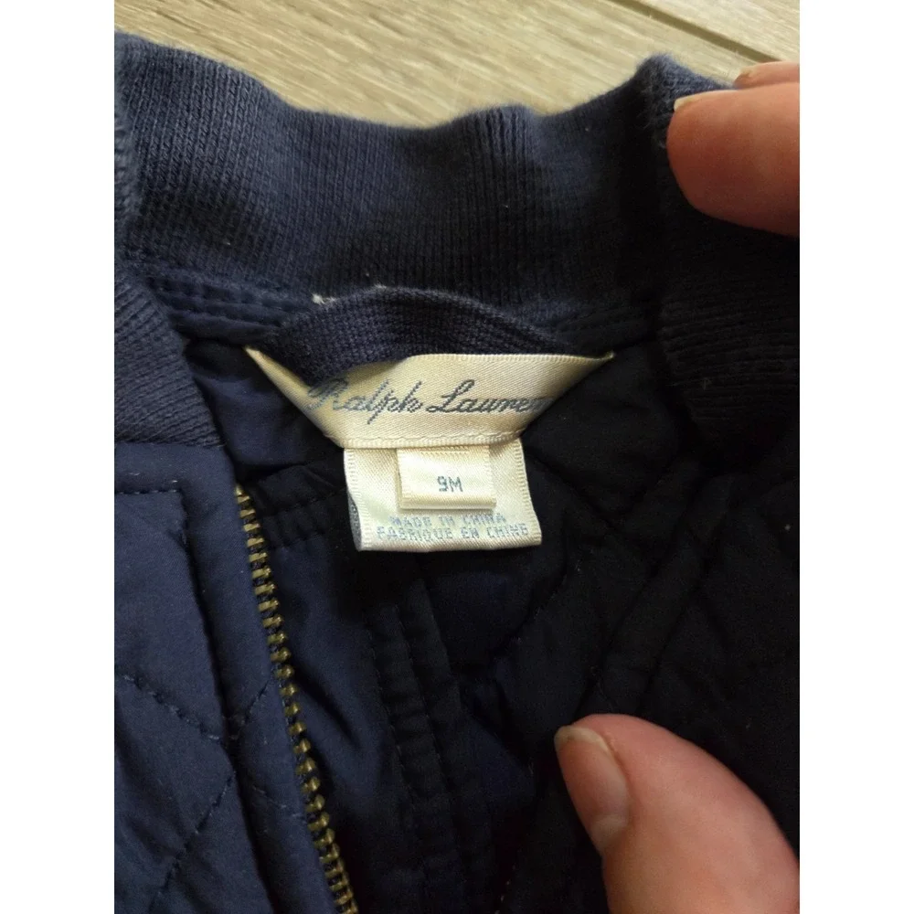 Polo Ralph Lauren Quilted Navy Blue Full Zip Jacket Coat Baby Boys 9m